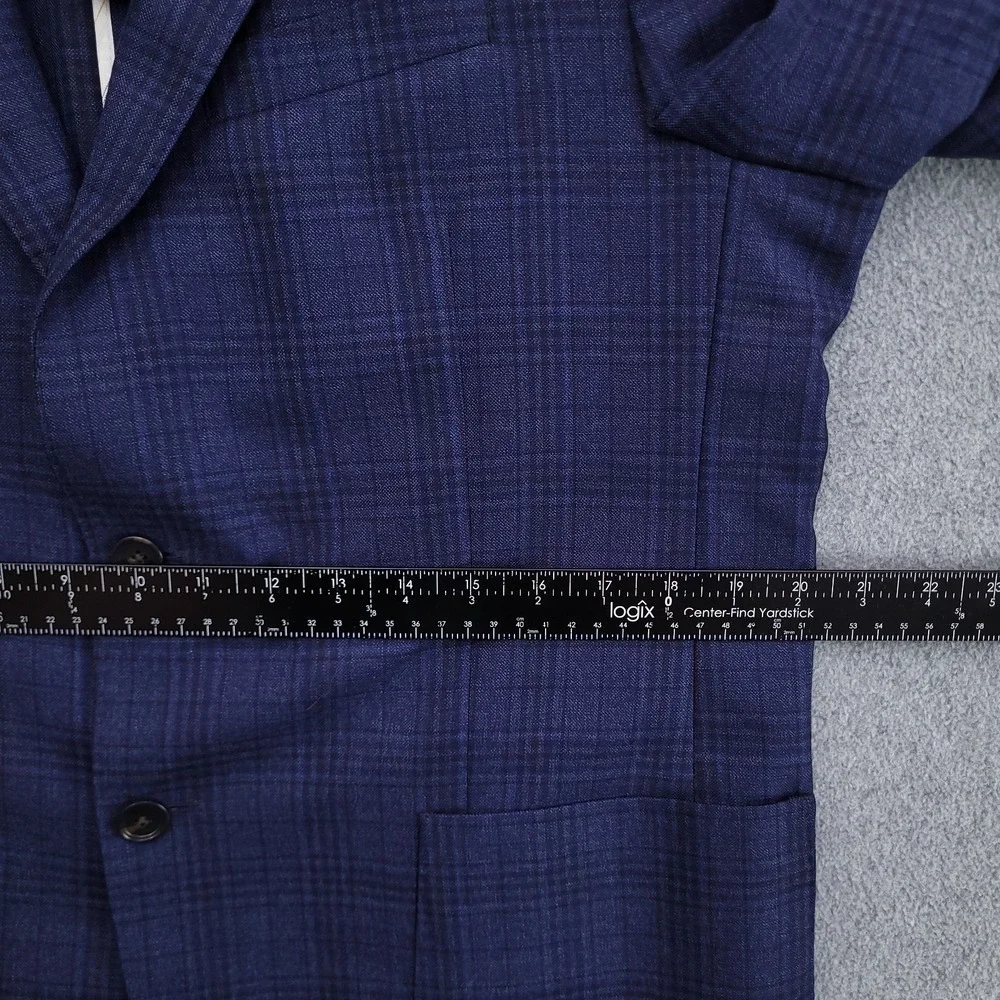 Jos A Bank Reserve Blazer Mens 42R Blue Plaid Lanificio Di Pray 130s Wool Jacket